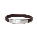 BORSARI PULSERA ACERO CAUCHO MARRON