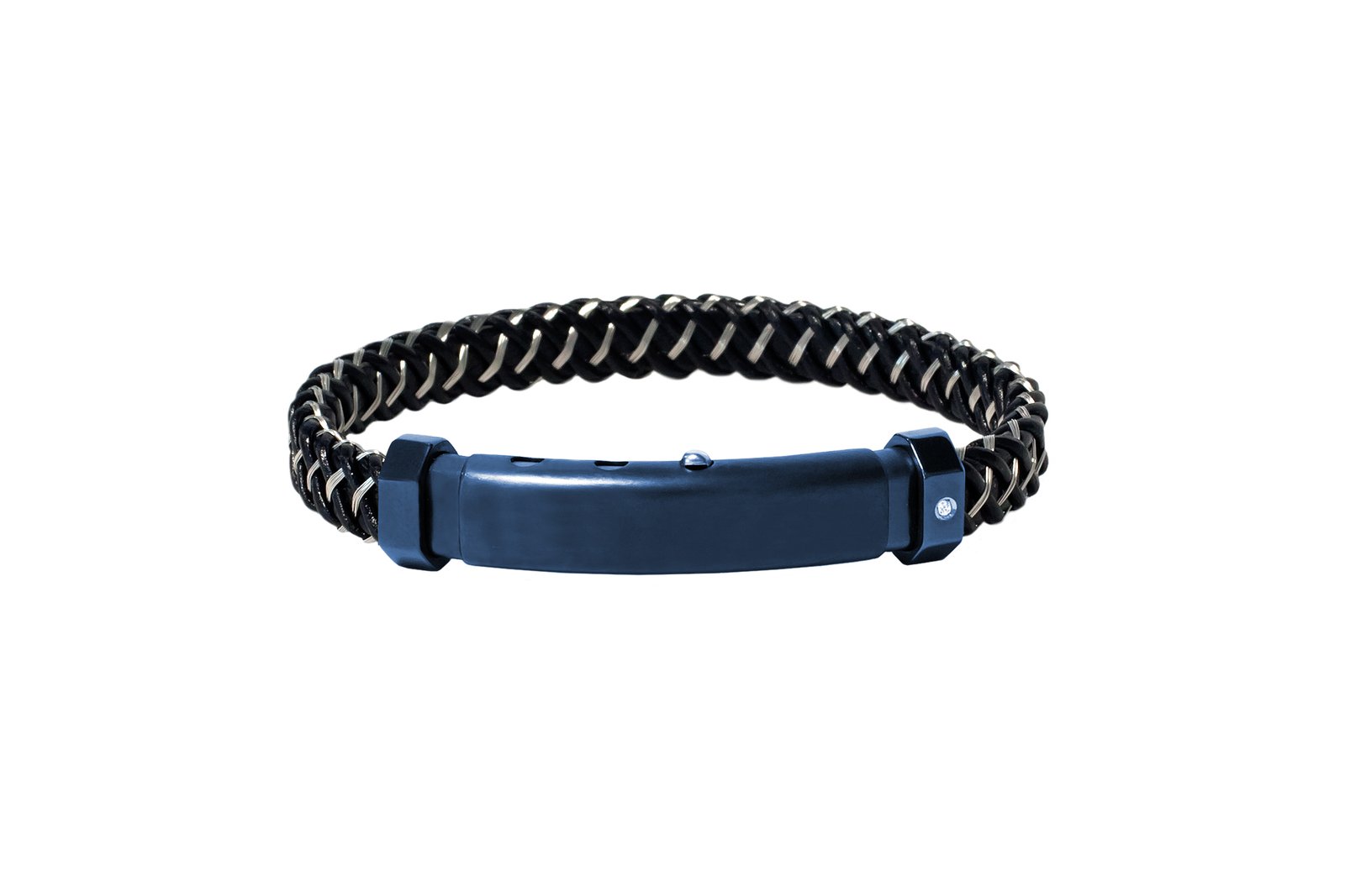 2f02724316914cfe8ce5eab503b3bee2 BORSARI PULSERA ACERO CUERO BRILLANTE - Imagen 1
