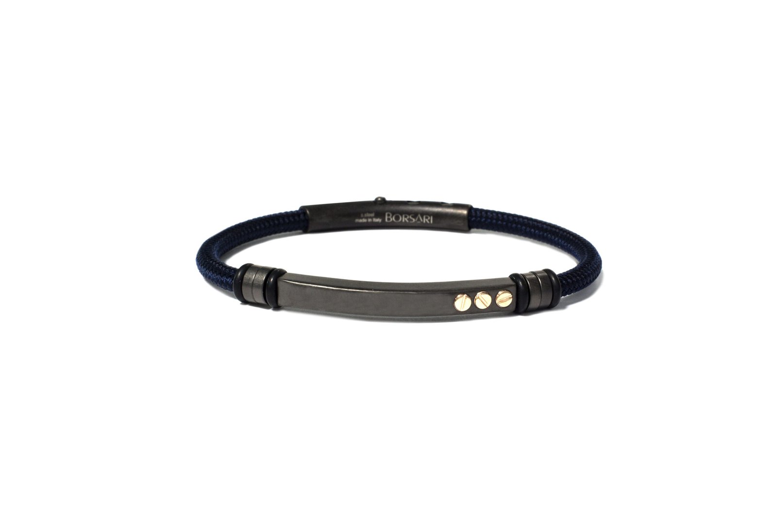7e271f18ff734657a3d74c2f63b0e627 BORSARI PULSERA ACERO POLIESTER ORO 18kts. - Imagen 1